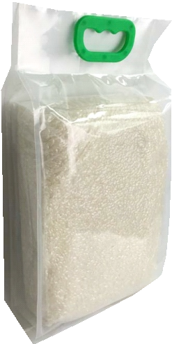 BOPP/PA/PE laminated bag with handle, used for rice or granules